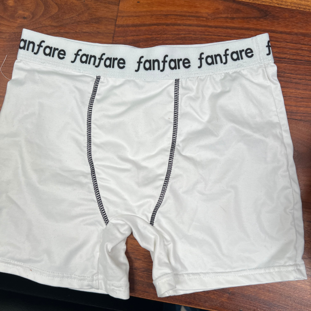 Fanfare White Boxer Briefs - Sample