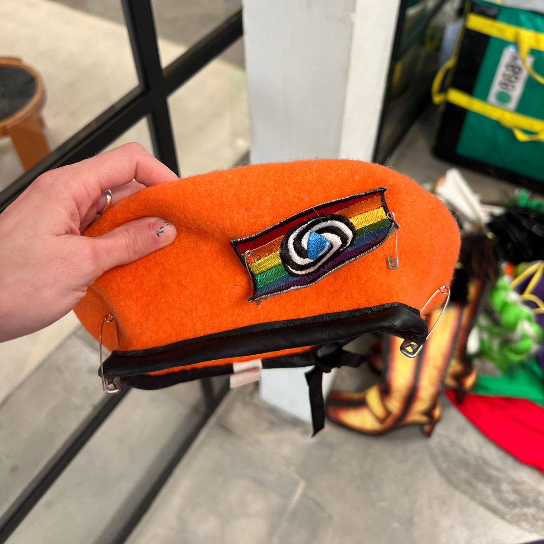 Vintage Orange + Rainbow Beret